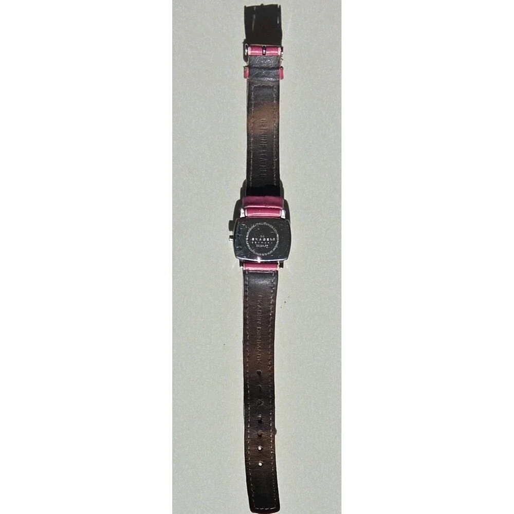 Skagen Denmark Women's Watch 330SSLPP Quartz Silver Dial Pink Leather Band